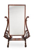 A REGENCY MAHOGANY CHEVAL MIRROR, CIRCA 1820