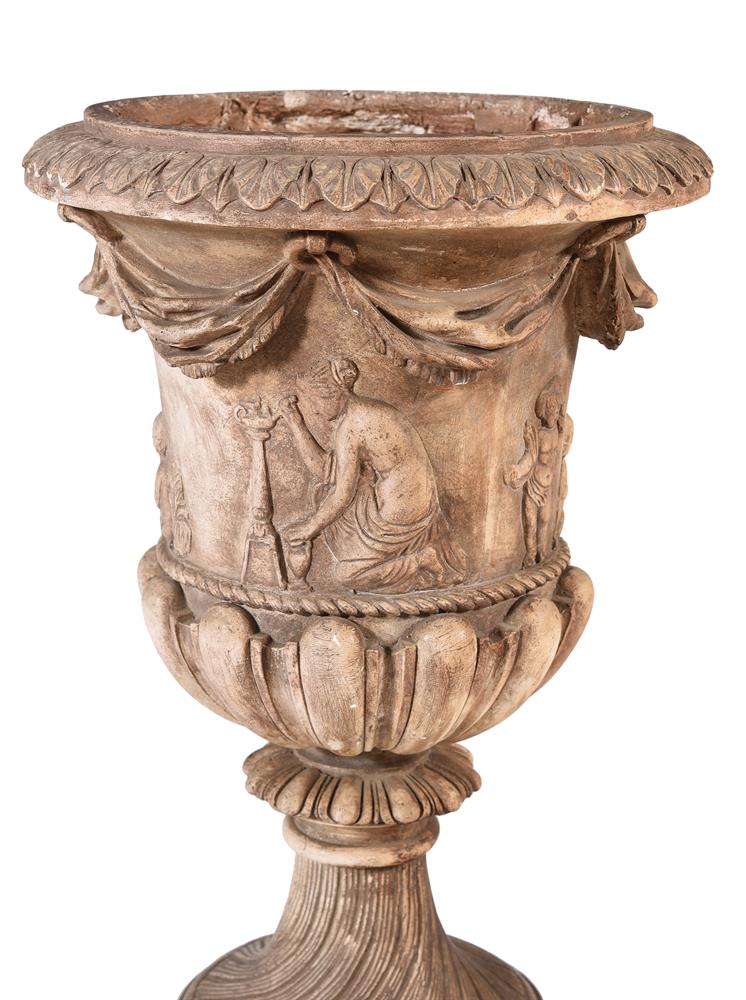 AFTER THE ANTIQUE, A PAIR OF PLASTER URNS, 19TH CENTURY - Image 2 of 6