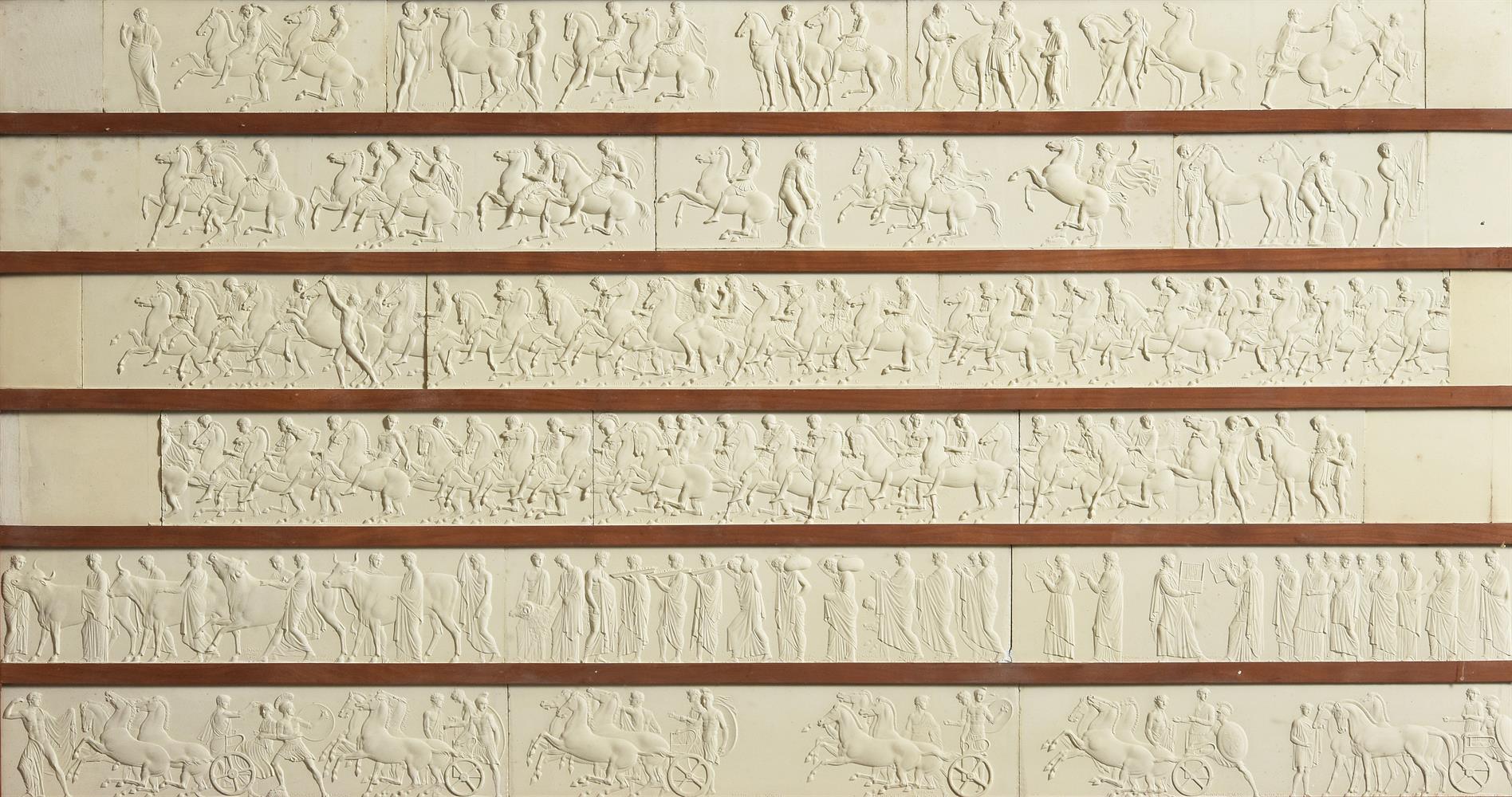 JOHN HENNING (SCOTTISH, 1771-1851), A SET OF FIVE PLASTER RELIEF CASTS AFTER THE ELGIN MARBLES - Image 2 of 4