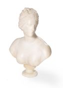 AN ITALIAN CARVED WHITE MARBLE BUST OF APHRODITE, MID/LATE 19TH CENTURY