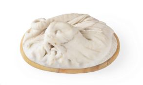 A MARBLE PAPERWEIGHT FIGURE OF A SEA MONSTER, LATE 18TH/EARLY 19TH CENTURY