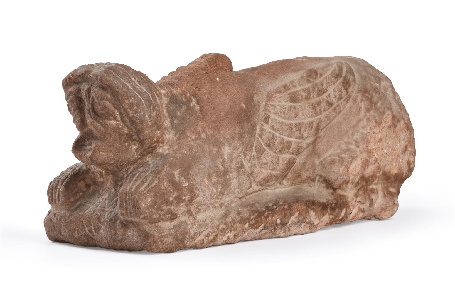 A PROVINCIAL ANCIENT ROMAN PERIOD TOMB GUARD IN THE FORM OF A SPHINX - Image 2 of 5