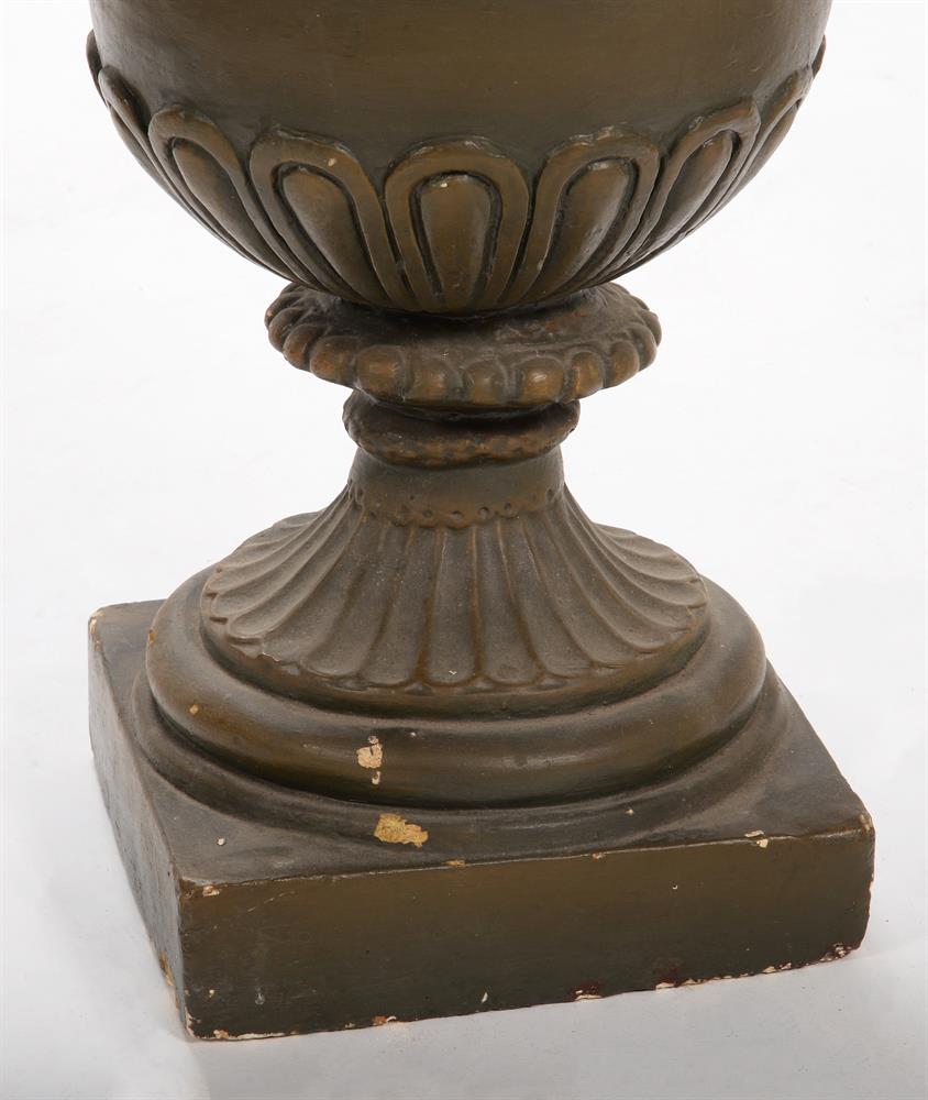 A PAIR OF PAINTED PLASTER URNS, LATE 19TH/EARLY 20TH CENTURY - Image 4 of 4