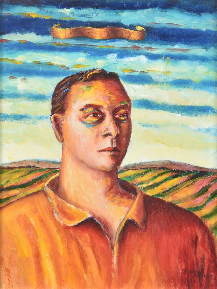 λ Neil MacPherson (British b.1954), Portrait of man in landscape