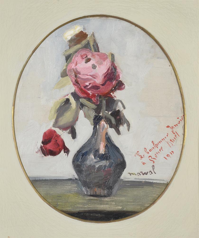 Jacqueline Marval (French 1866-1932), Still life with roses in a vase