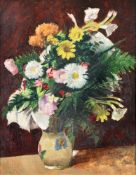 Andor Basch (Hungarian 1885-1944), Still Life with Daisies and Chrysanthemums