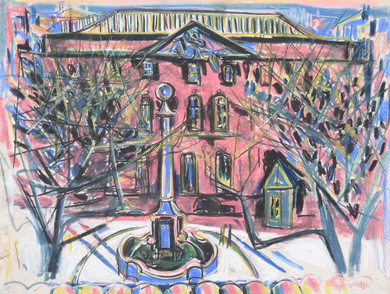 λ Jeanne Laillard (French 1897-1982), Pink town hall