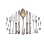 A mixed collection of Russian silver flatware and cutlery