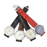 Luch, four stainless steel wrist watches