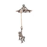 An early 20th century paste monkey brooch