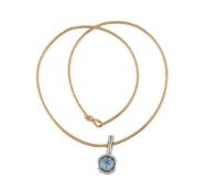 A blue topaz pendant necklace