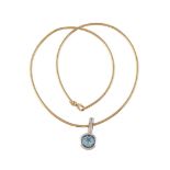 A blue topaz pendant necklace