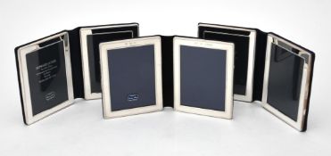 Three silver mounted folding double photo frames by Kitney & Co.