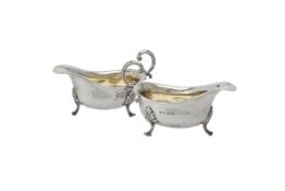 A pair of shaped oval sauce boats by Jenkins & Timm