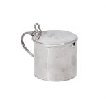 A late George II silver circular mustard pot