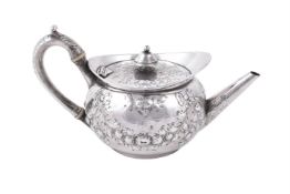 Y A George III silver circular tea pot by Paul Storr