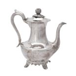 Y An early Victorian silver baluster coffee pot by Joseph Angell I & Joseph Angell II