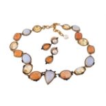 Silver gilt agate and citrine necklace by Percossi Papi