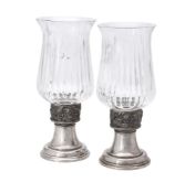 Two silver limited edition hurricane lights by Hector Miller