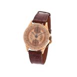 Chronographe Suisse,Gold coloured wrist watch, no. 3500 16