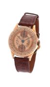 Chronographe Suisse,Gold coloured wrist watch, no. 3500 16