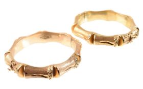 A pair of 1960s Italian gold coloured bamboo hinged bangles by Dal Corno Ferruccio