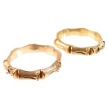 A pair of 1960s Italian gold coloured bamboo hinged bangles by Dal Corno Ferruccio