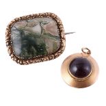 A late Victorian garnet pendant