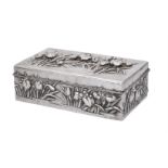 A Chinese silver rectangular box