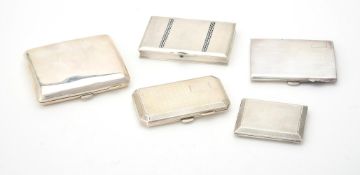 A silver rectangular cigarette case by Kimberley & Hewitt Ltd.