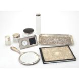 Y A collection of silver and silver mounted dressing table items
