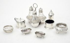 A Victorian silver trefoil cruet stand