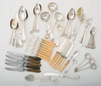 Y A collection of silver and silver mounted flatware