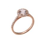 A diamond and morganite cluster ring