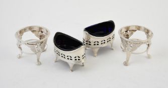 A pair of George III silver oval salts by Crispin Fuller