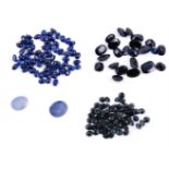 † A collection of various sapphires and synthetic sapphires