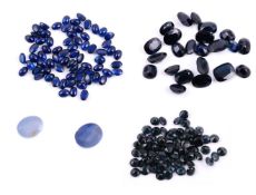 † A collection of various sapphires and synthetic sapphires