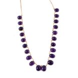 An amethyst fringe necklace