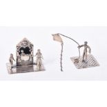 Two Dutch silver miniatures or toys