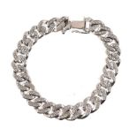 A diamond set curb link bracelet