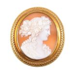 A mid Victorian shell cameo of Flora