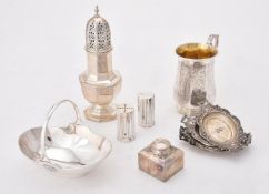 A collection of silver items