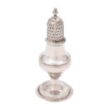 A George III ogee baluster small caster by Hester Bateman