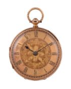 Unsigned, 18 carat gold open face pocket watch
