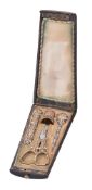 Y A French ivory and stained ivory inlaid etui