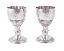 A pair of George III Irish silver goblets by Richard Williams