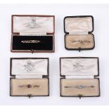 Four early 20th century bar brooches