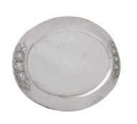 A Mexican silver coloured oval plate