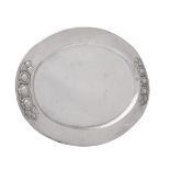 A Mexican silver coloured oval plate