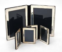 Three silver mounted folding double photo frames by Kitney & Co.